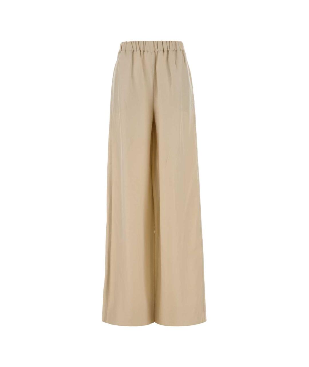 MAX MARA Бежевые льняные прямые брюки, фото 1