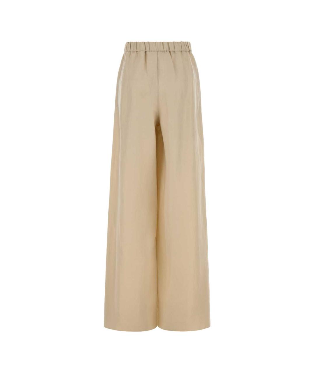 MAX MARA Бежевые льняные прямые брюки, фото 2