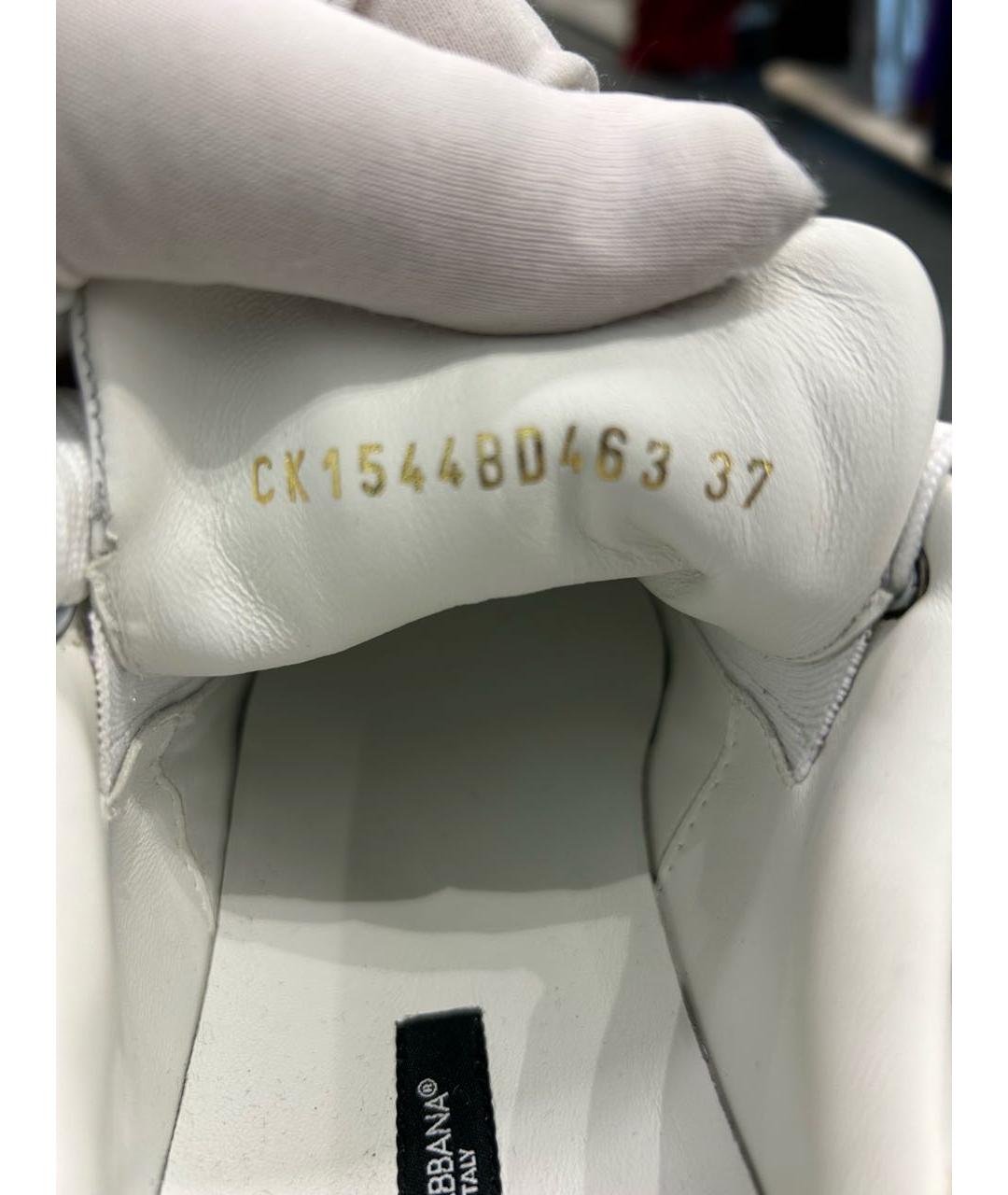 DOLCE&GABBANA Белые кожаные кроссовки, фото 7