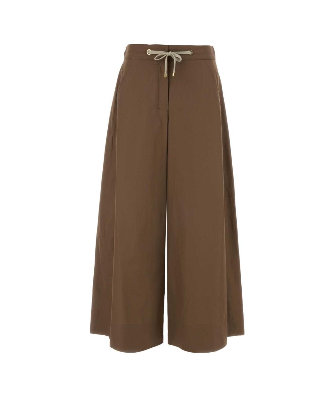 'S MAX MARA Коричневые хлопковые брюки широкие, фото 1