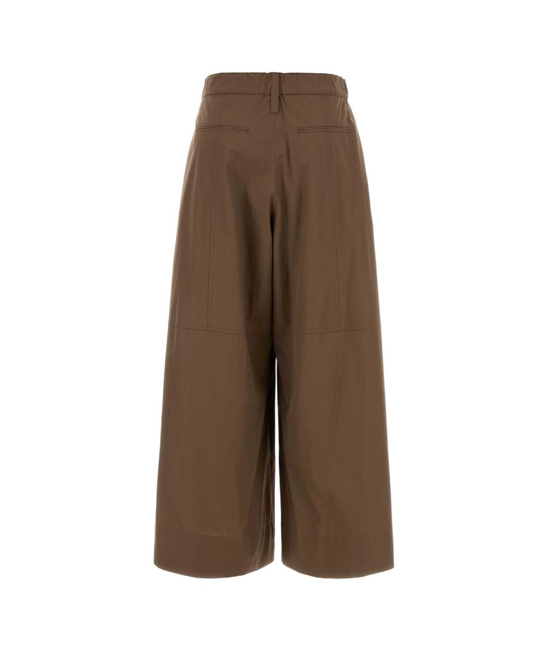 'S MAX MARA Коричневые хлопковые брюки широкие, фото 2
