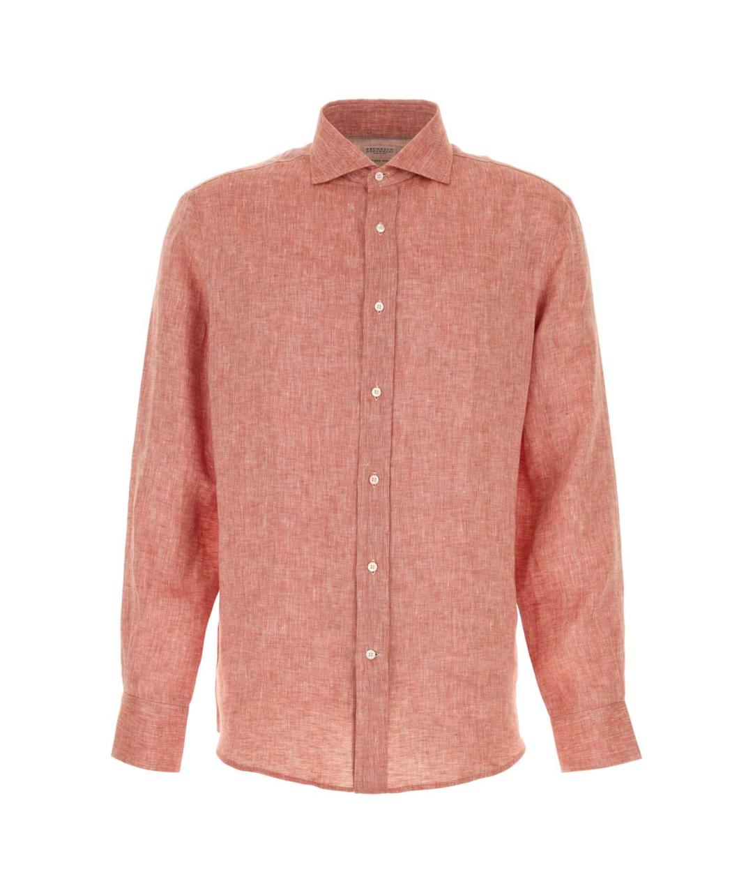 BRUNELLO CUCINELLI Красная льняная кэжуал рубашка, фото 1