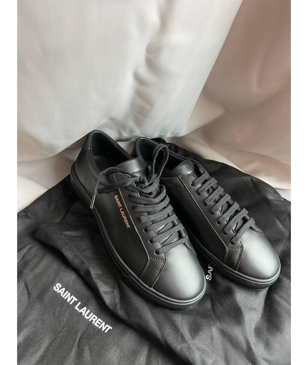 SAINT LAURENT Черные кожаные кроссовки, фото 6