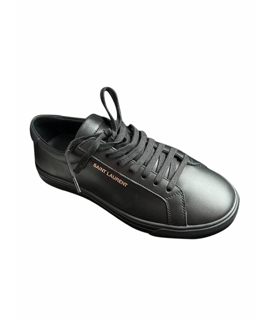 SAINT LAURENT Черные кожаные кроссовки, фото 7