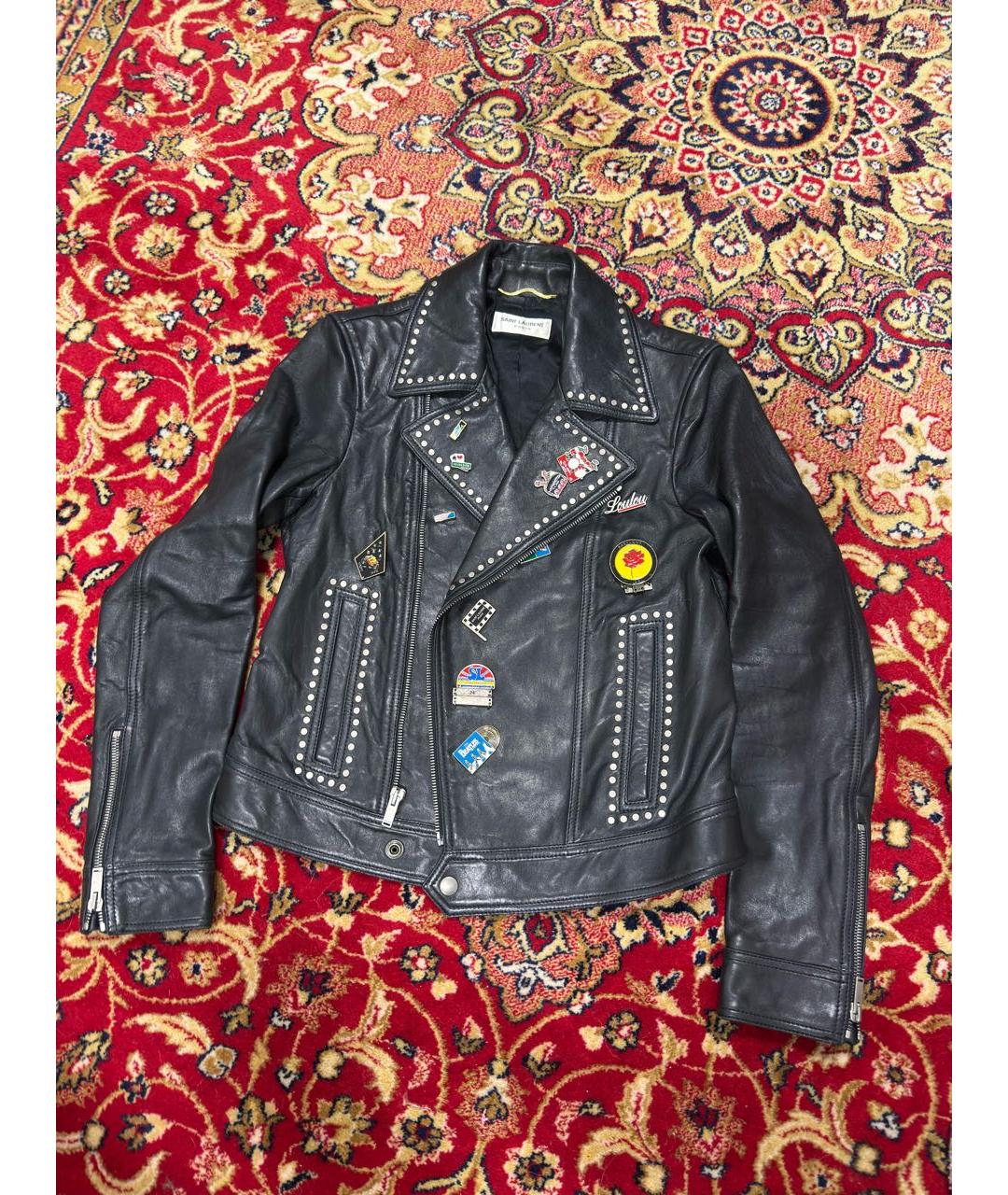 SAINT LAURENT Черная кожаная куртка, фото 6