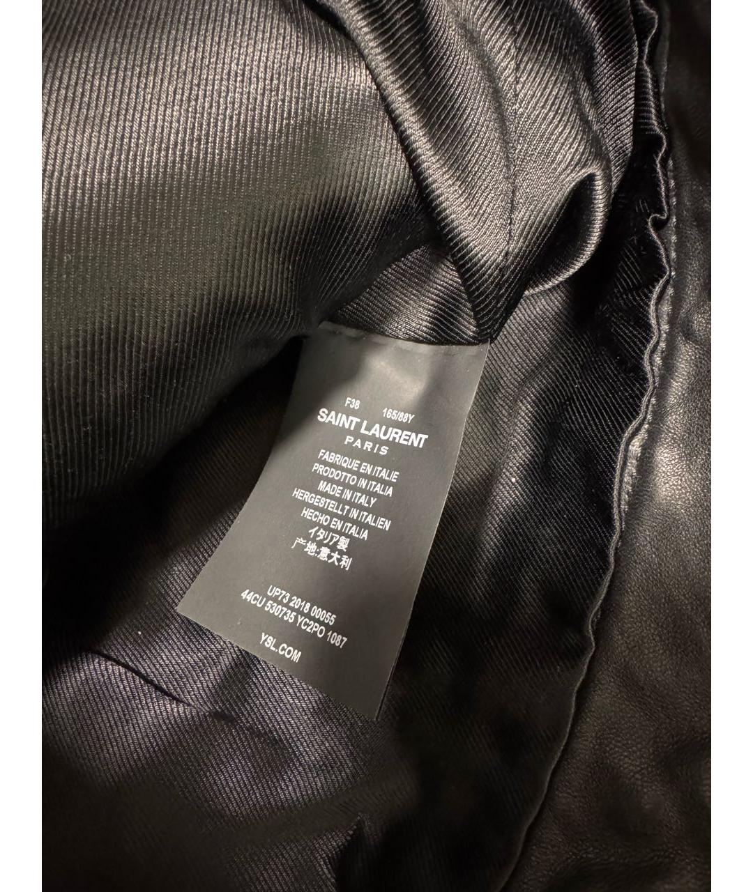 SAINT LAURENT Черная кожаная куртка, фото 5