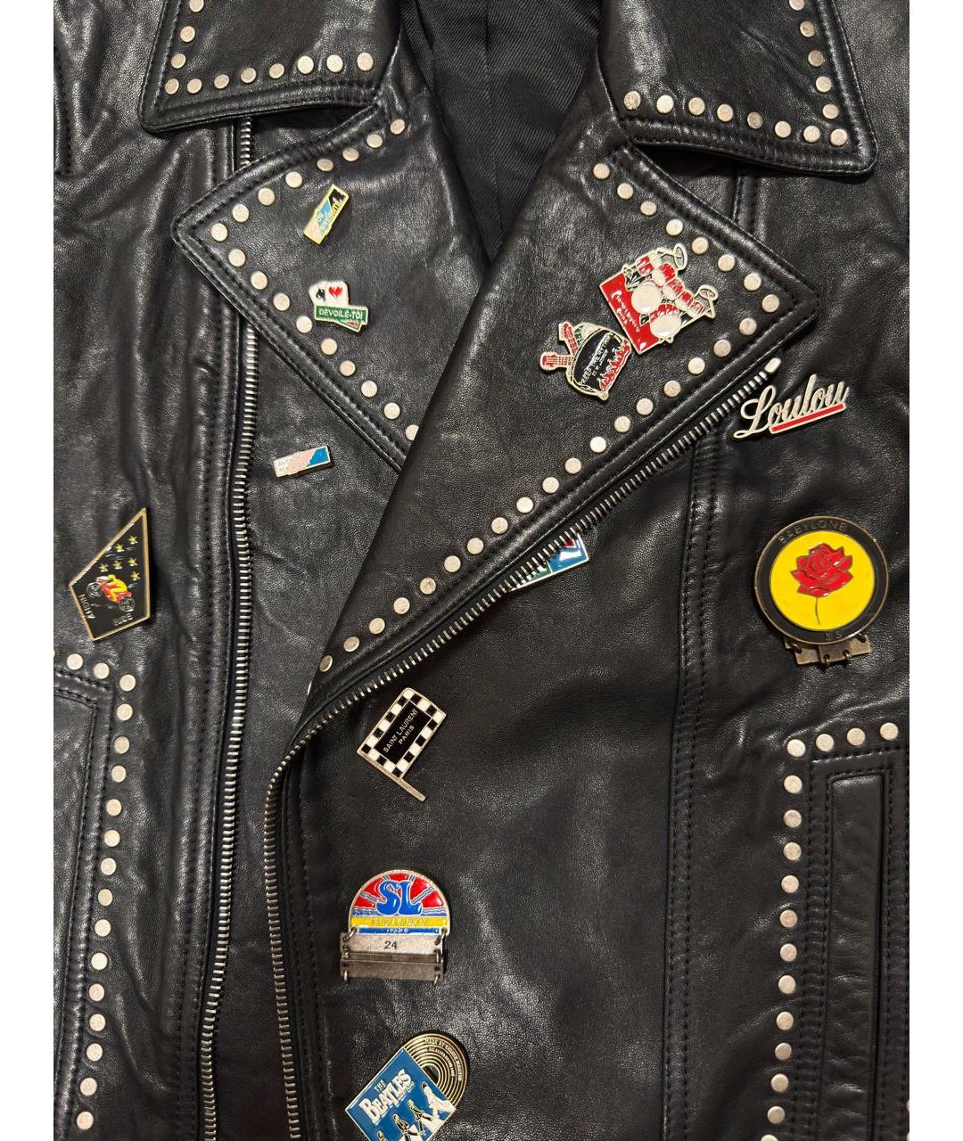 SAINT LAURENT Черная кожаная куртка, фото 4