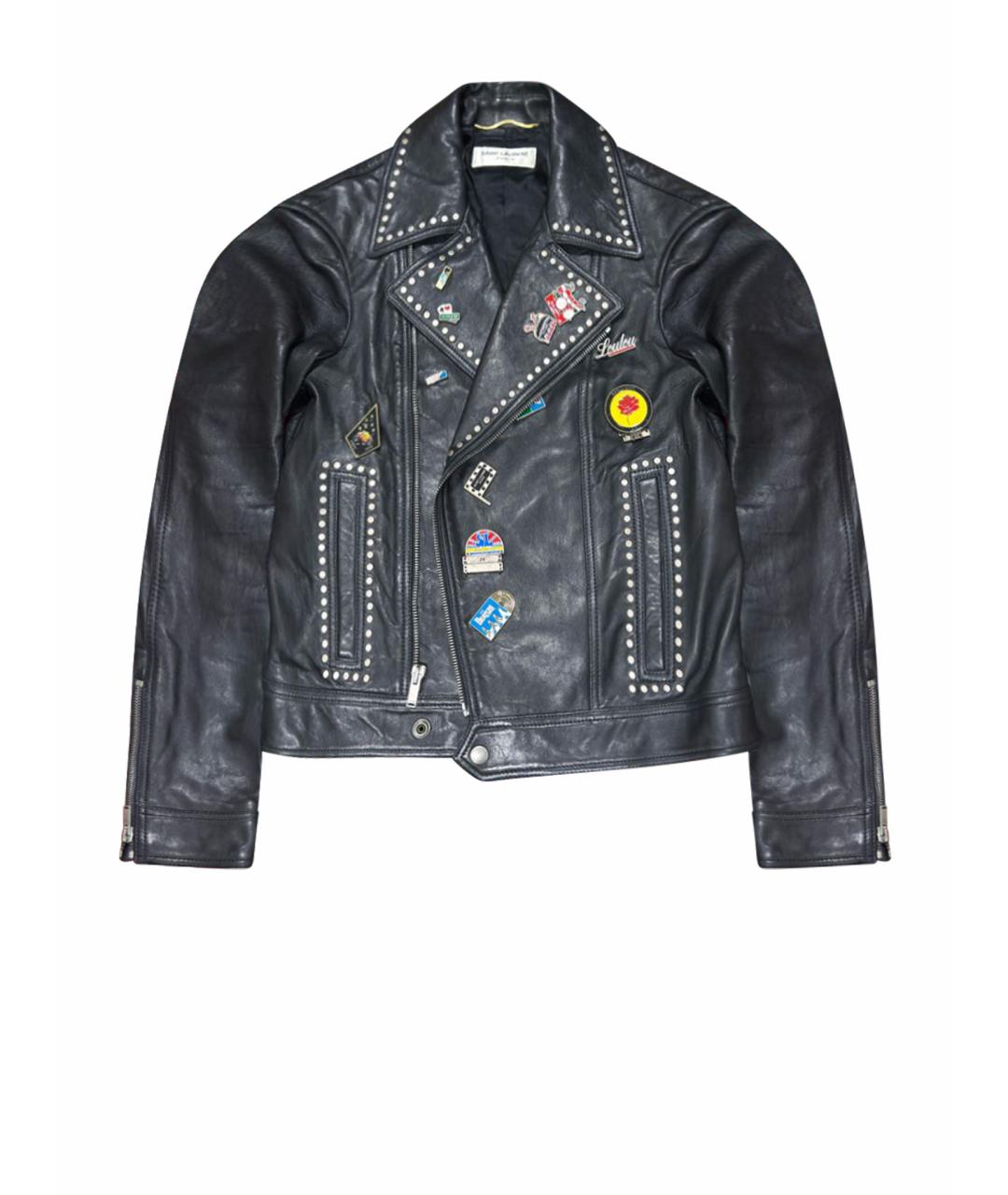 SAINT LAURENT Черная кожаная куртка, фото 1