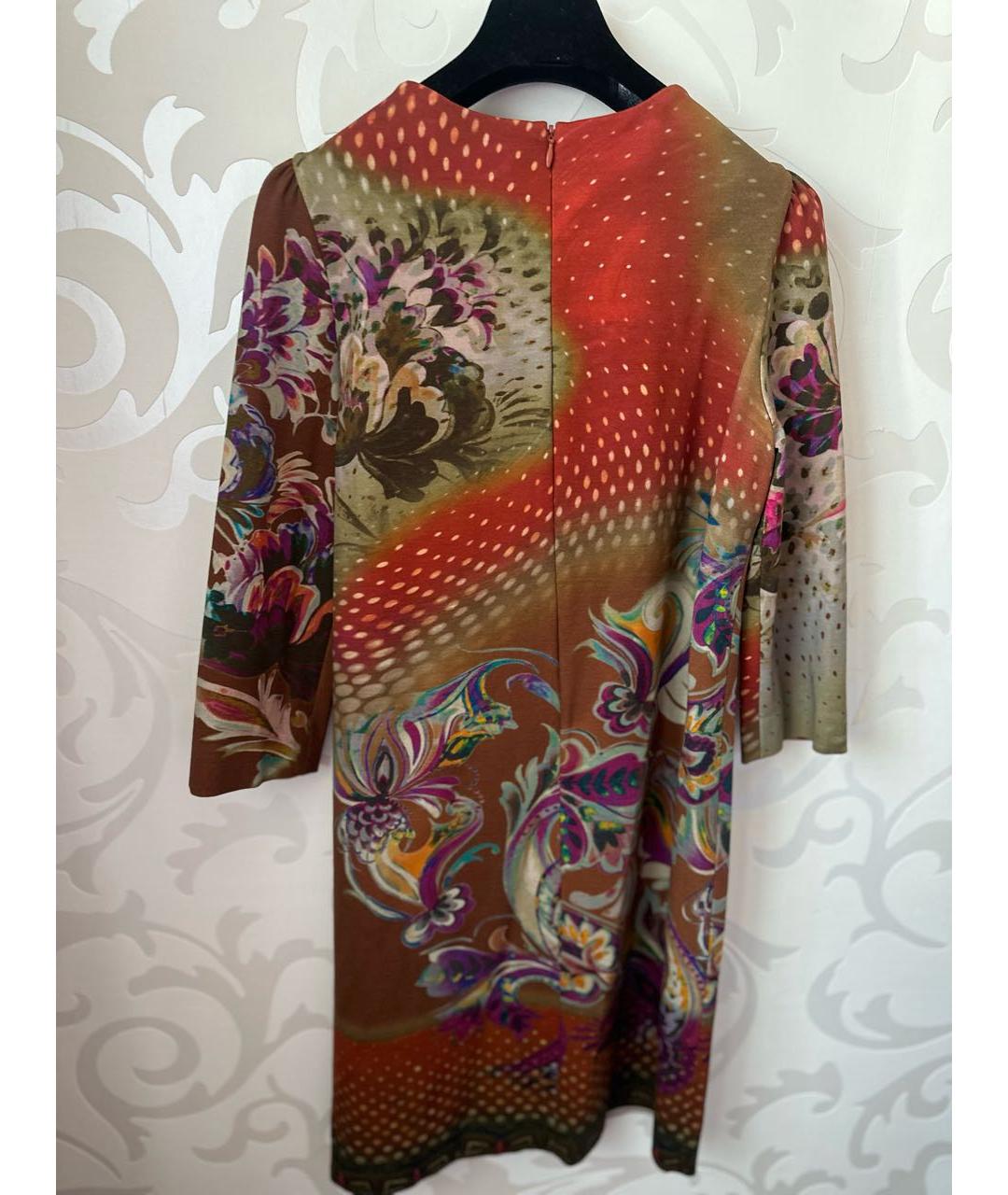 ETRO Горчичное вискозное повседневное платье, фото 2