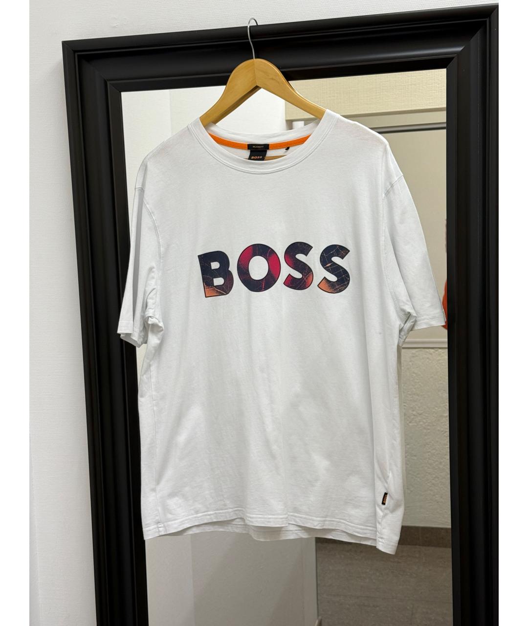 HUGO BOSS Белая хлопковая футболка, фото 2