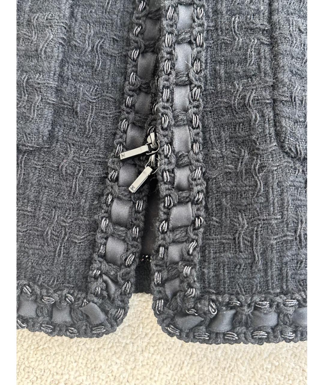 CHANEL Черное шерстяное пальто, фото 6