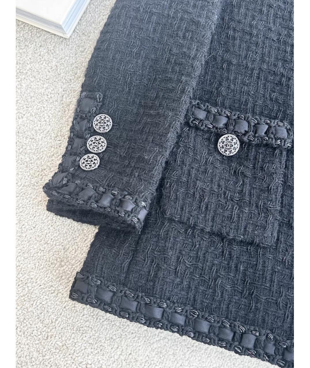 CHANEL Черное шерстяное пальто, фото 4