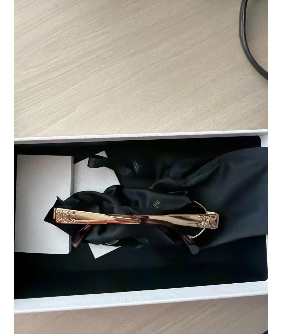 CELINE Золотые металлические солнцезащитные очки, фото 5