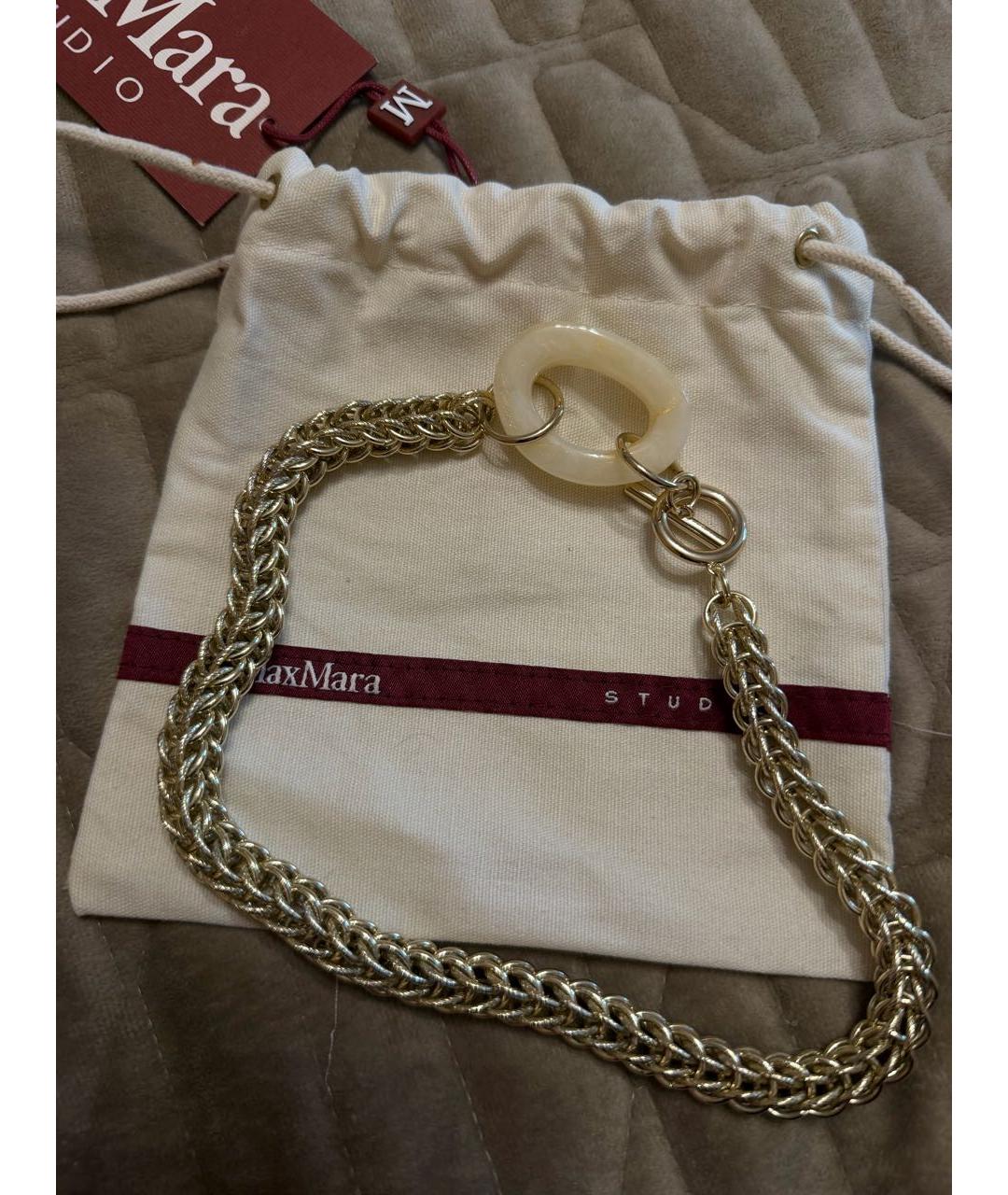 MAX MARA STUDIO Золотое металлическое колье, фото 3