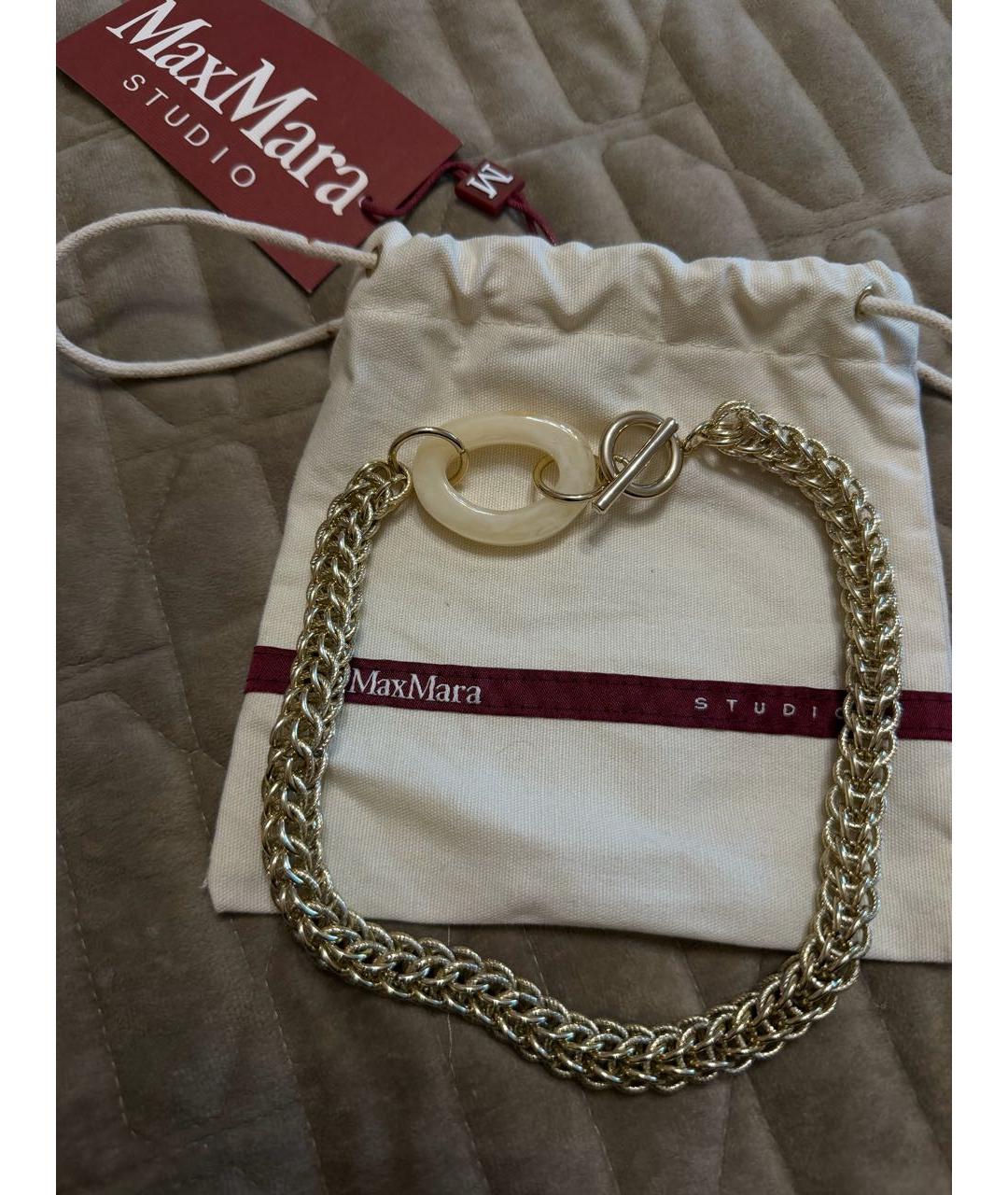 MAX MARA STUDIO Золотое металлическое колье, фото 4
