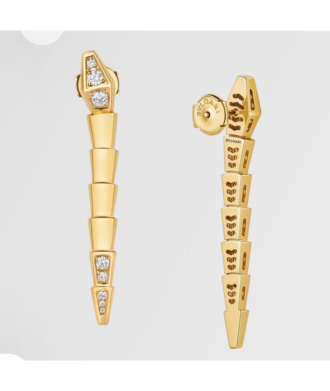 BVLGARI Золотые серьги из желтого золота, фото 3