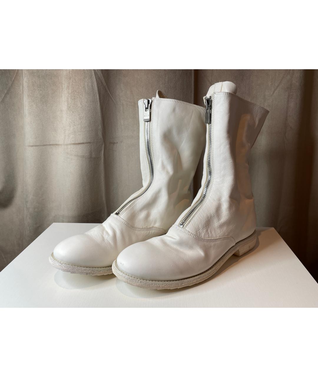 GUIDI Белые кожаные сапоги, фото 2