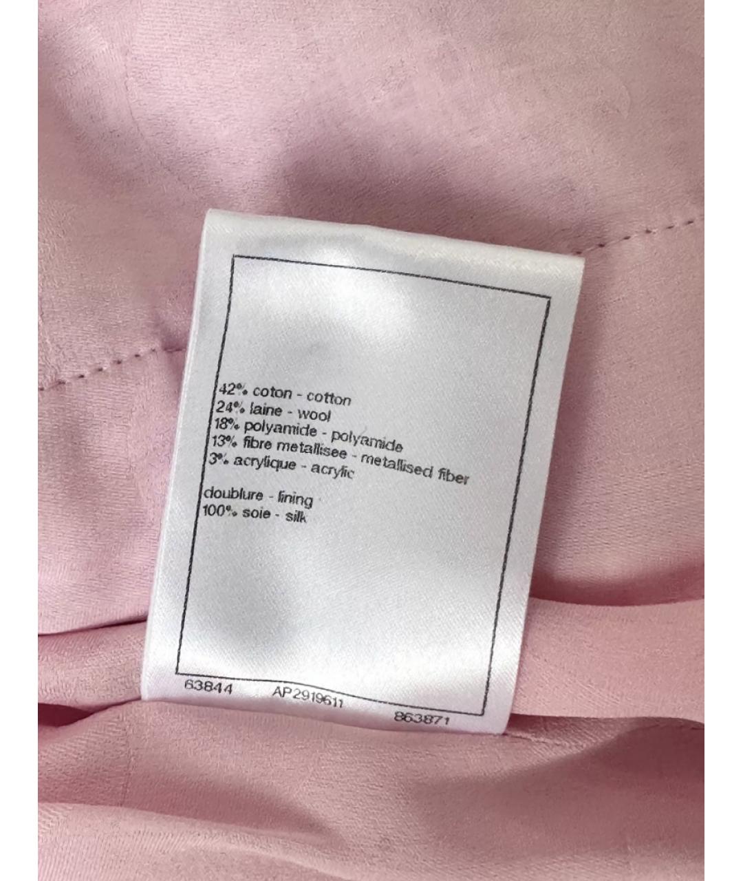 CHANEL Розовый твидовый жакет/пиджак, фото 6