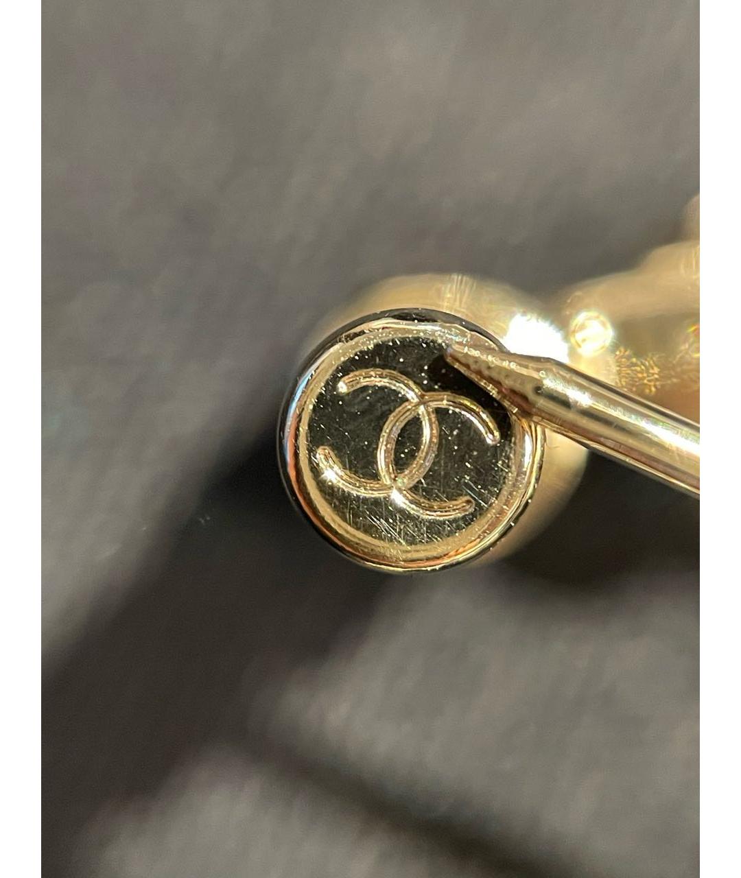 CHANEL Золотая металлическая булавка / брошь, фото 3