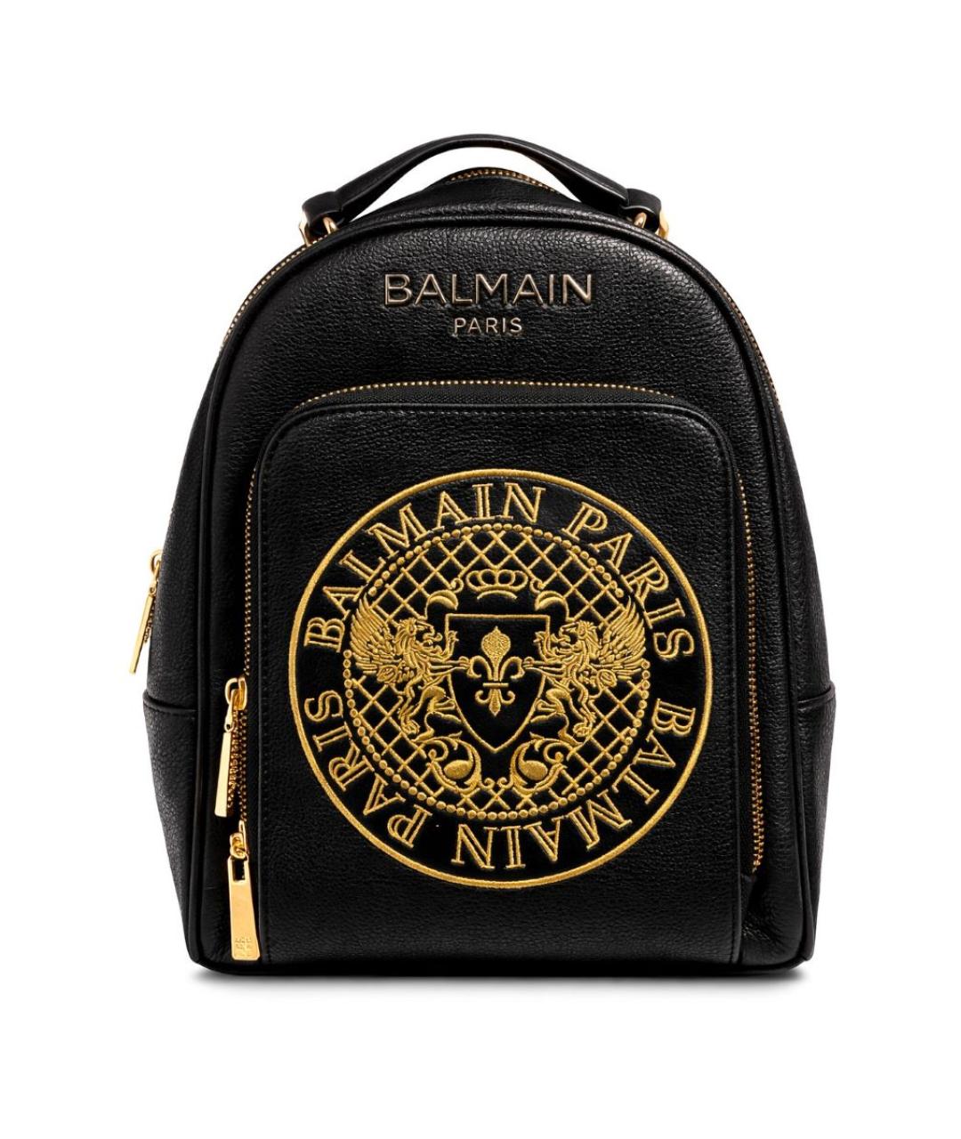 BALMAIN Черный кожаный рюкзак, фото 9