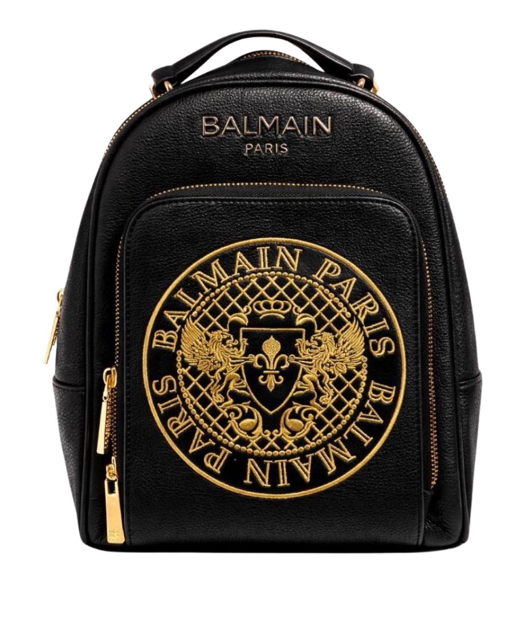 BALMAIN Черный кожаный рюкзак, фото 1