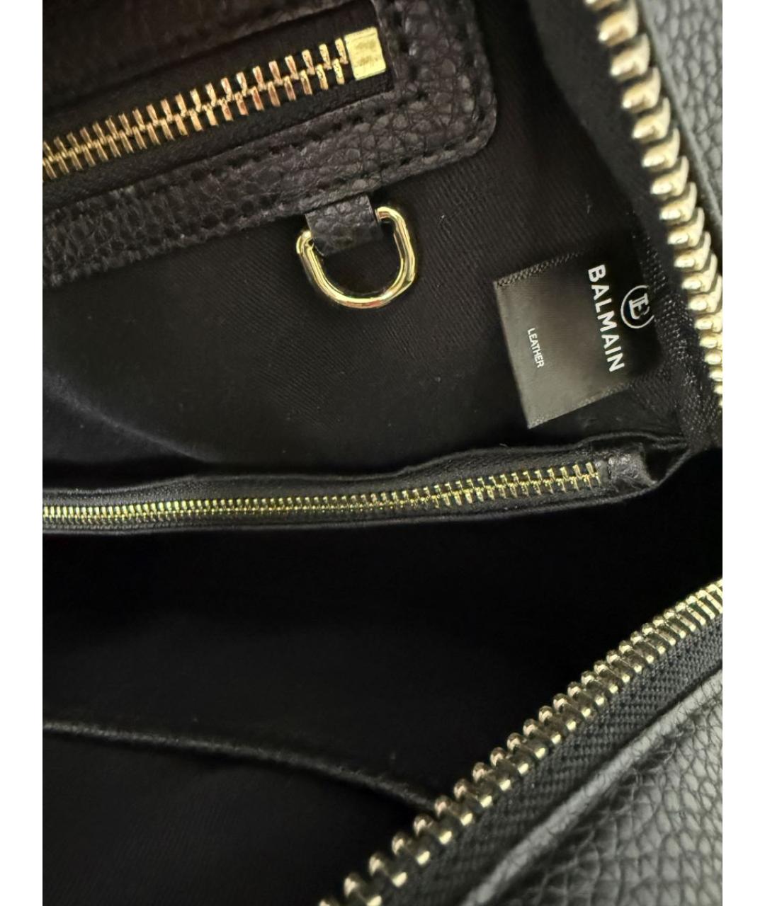 BALMAIN Черный кожаный рюкзак, фото 8