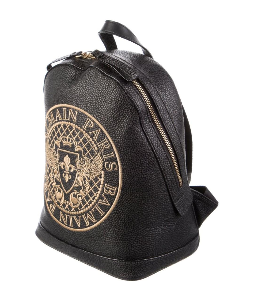 BALMAIN Черный кожаный рюкзак, фото 2