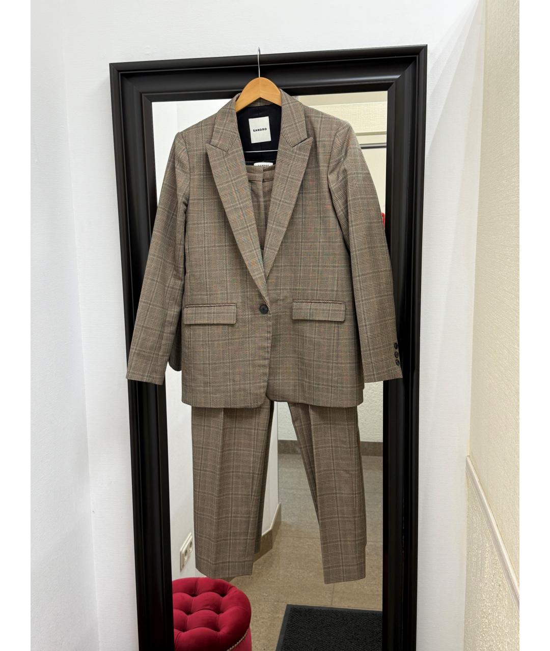 SANDRO Коричневый костюм с брюками, фото 9