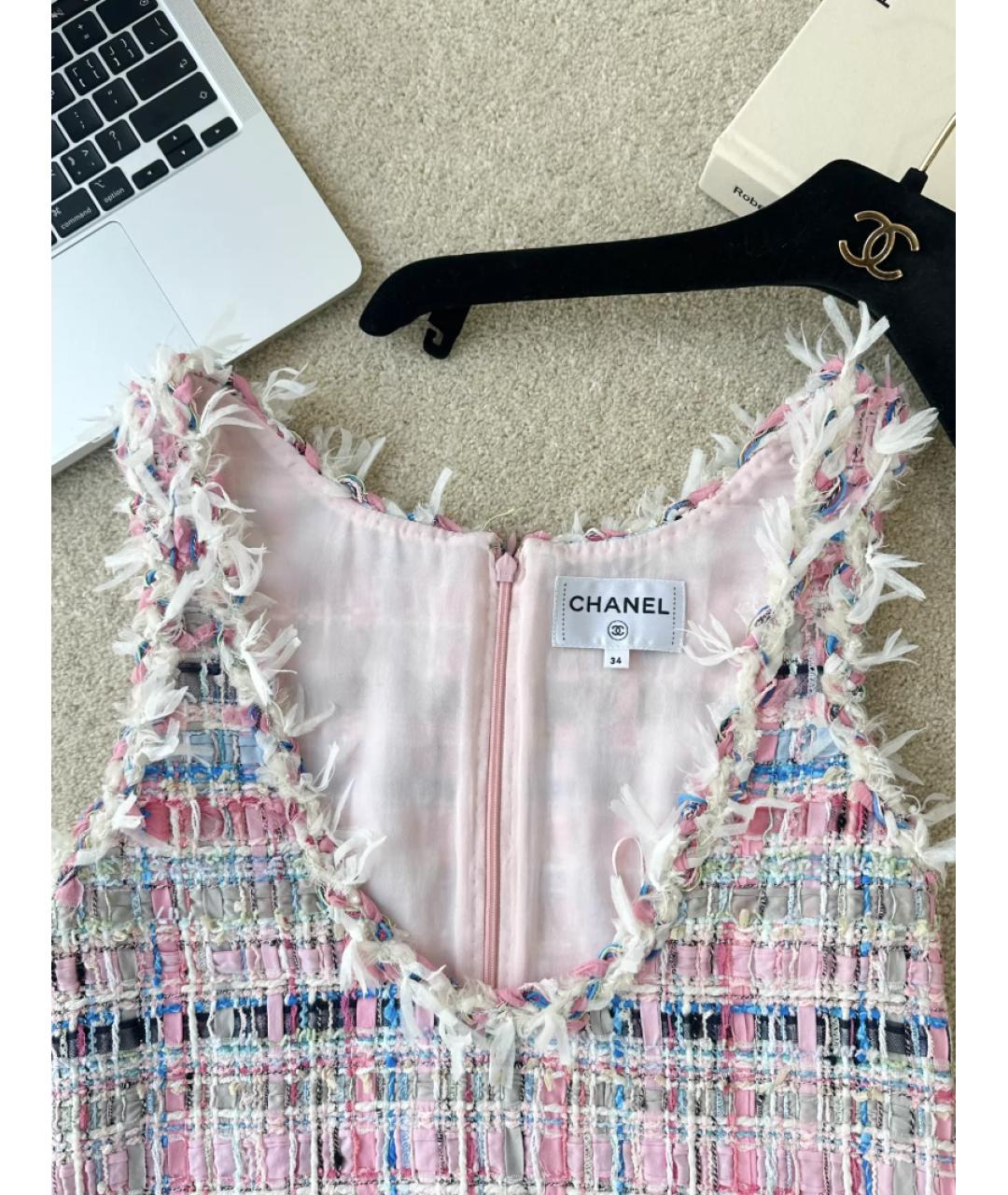 CHANEL Розовое хлопковое повседневное платье, фото 3