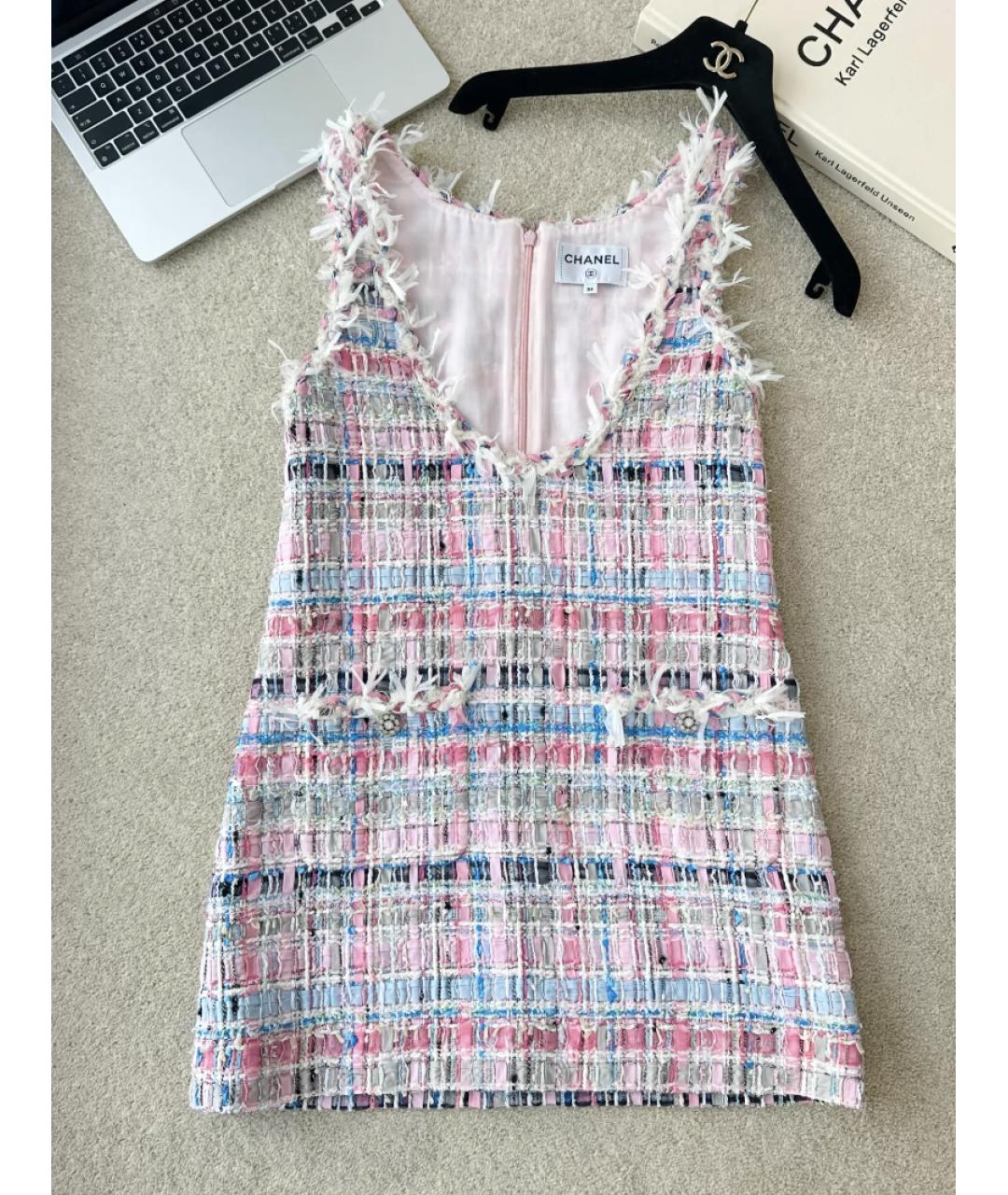 CHANEL Розовое хлопковое повседневное платье, фото 7