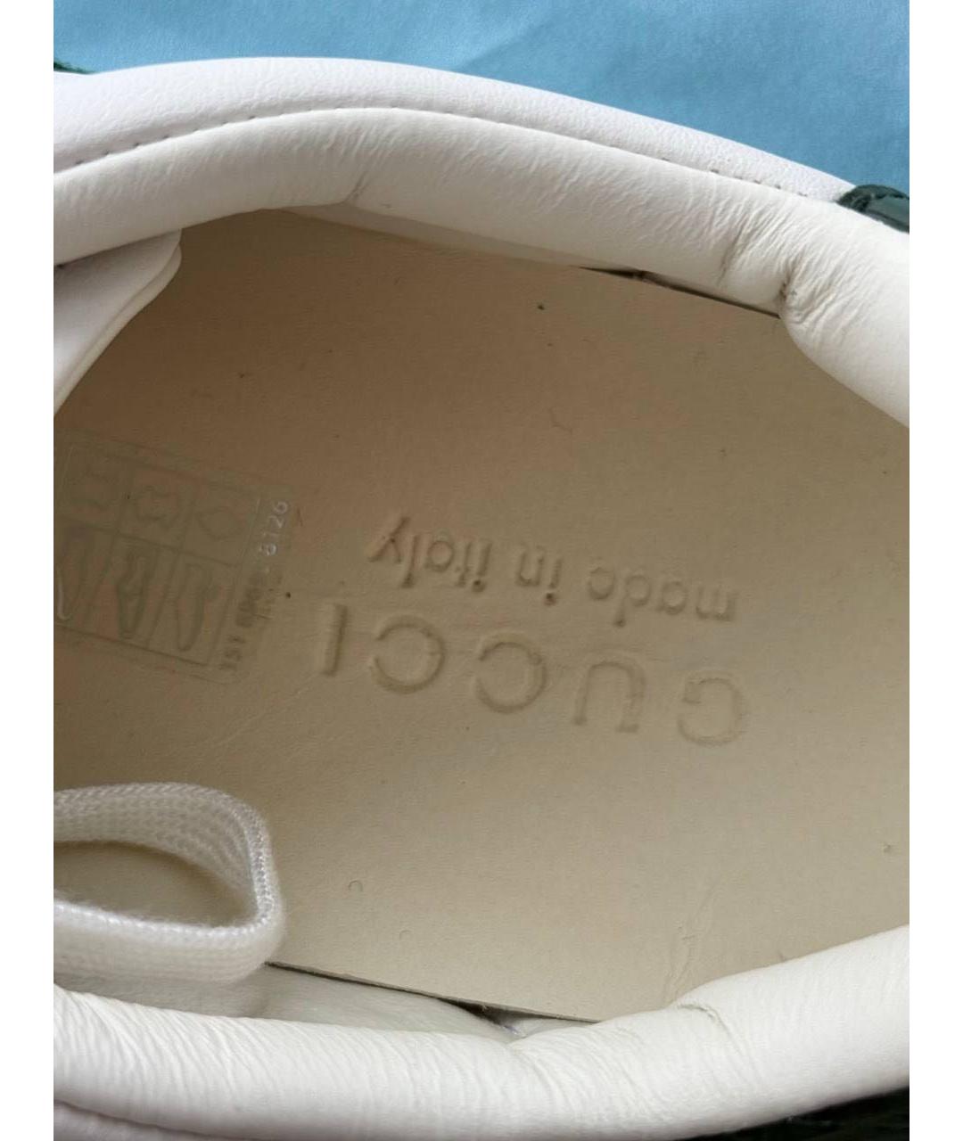 GUCCI Белые кожаные кроссовки, фото 7