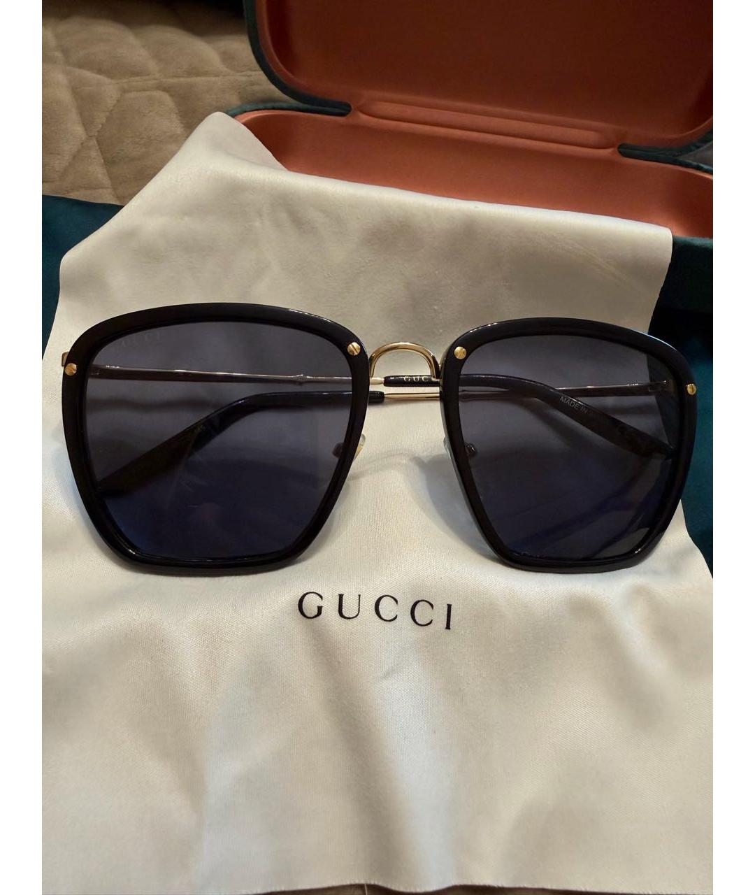 GUCCI Черные пластиковые солнцезащитные очки, фото 7