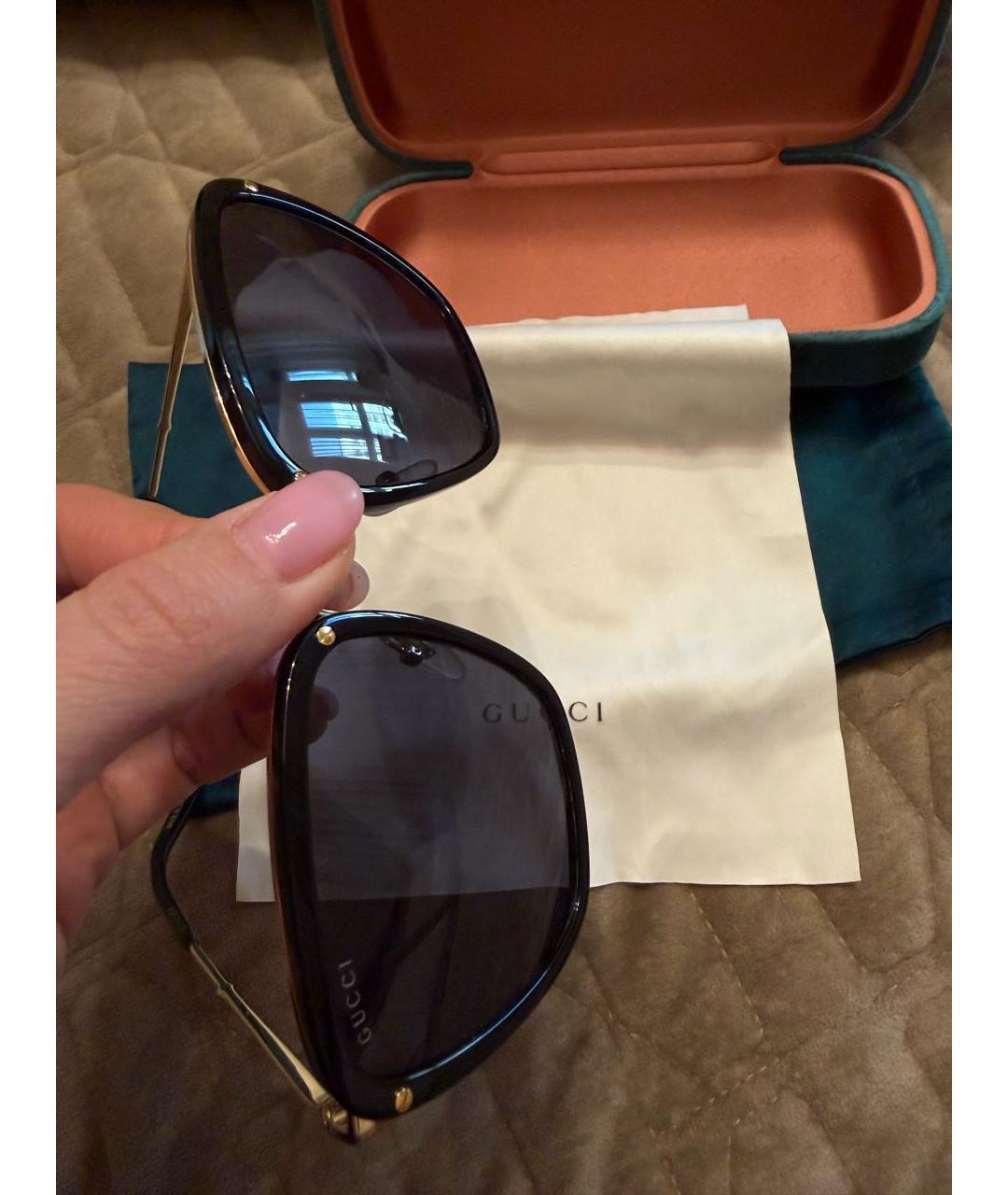 GUCCI Черные пластиковые солнцезащитные очки, фото 4