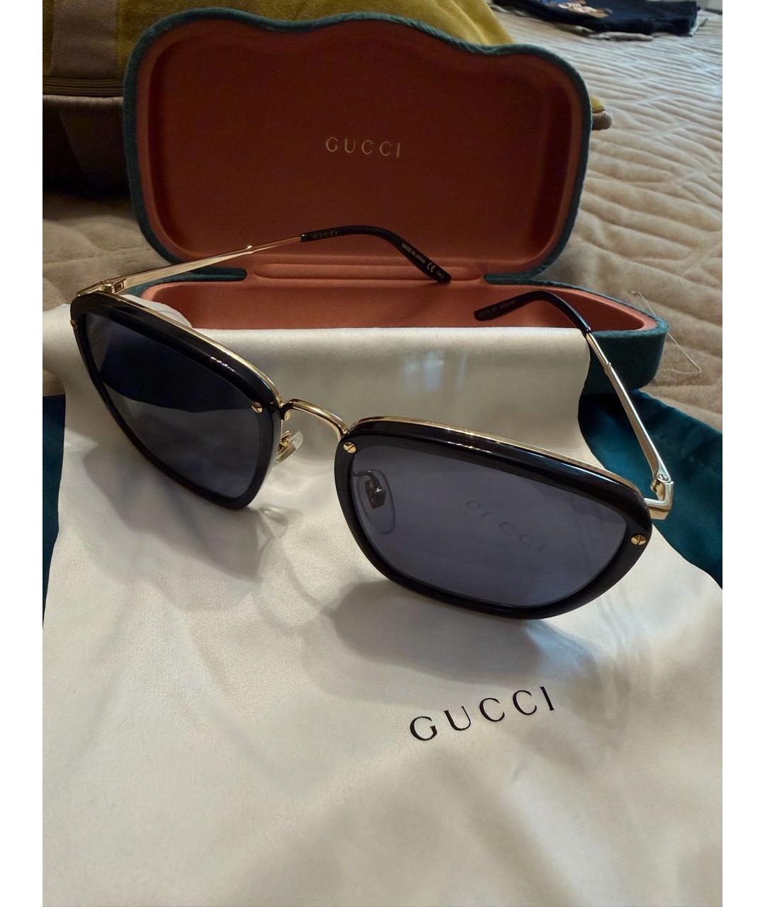 GUCCI Черные пластиковые солнцезащитные очки, фото 2