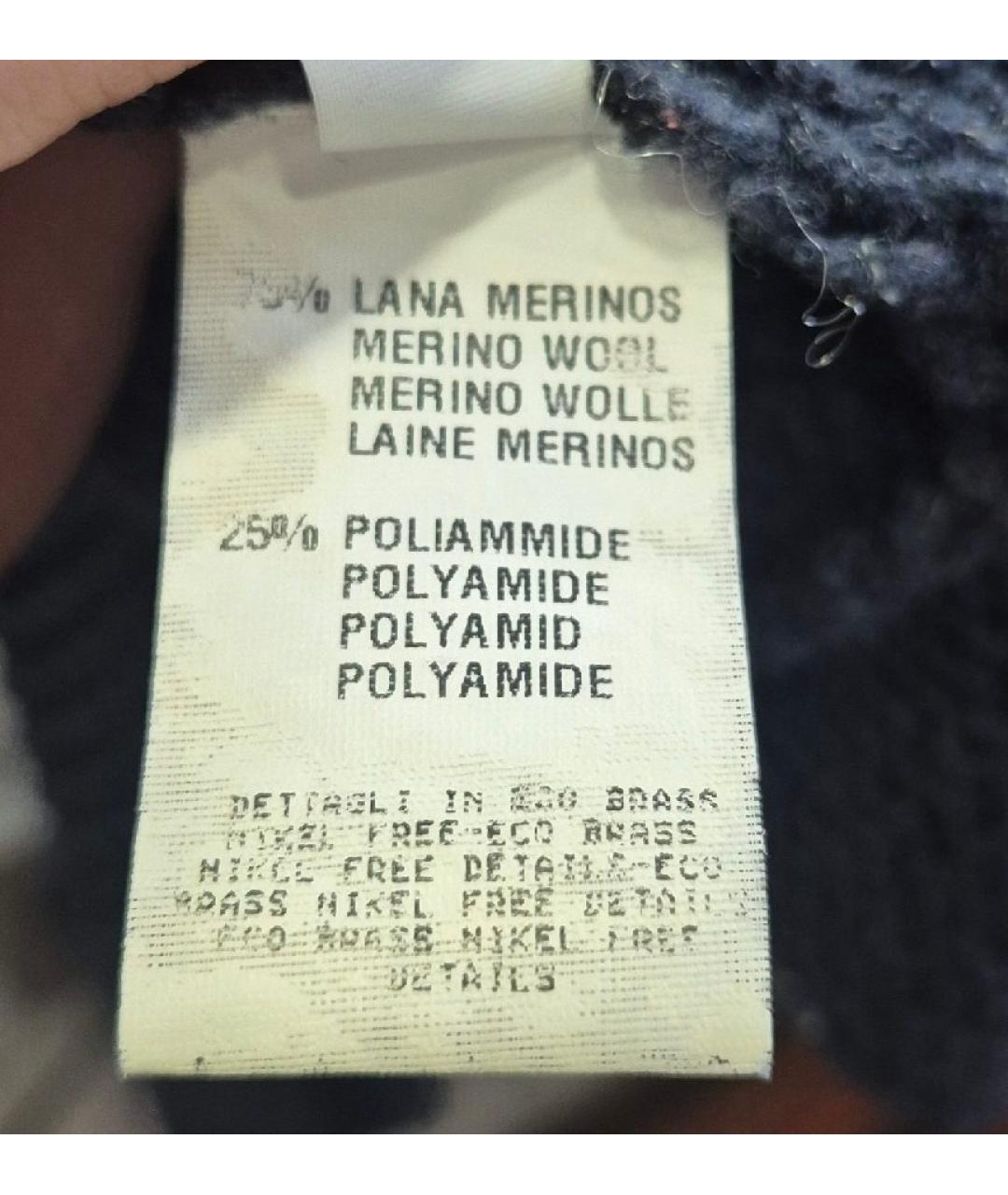 FABIANA FILIPPI Темно-синий шерстяной джемпер / свитер, фото 6