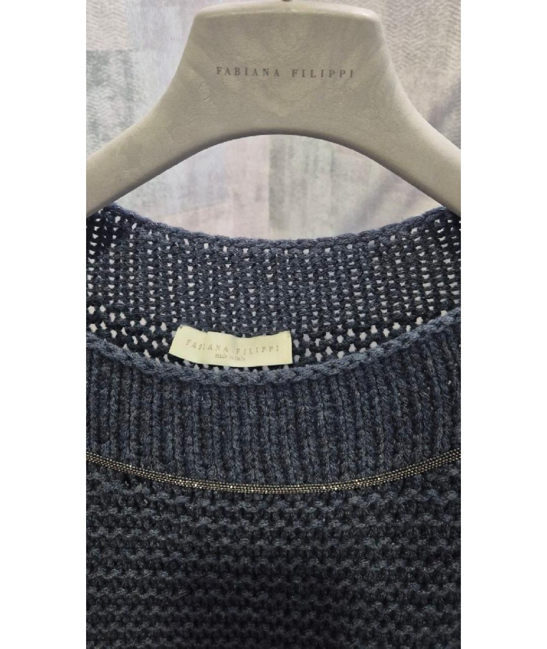 FABIANA FILIPPI Темно-синий шерстяной джемпер / свитер, фото 2