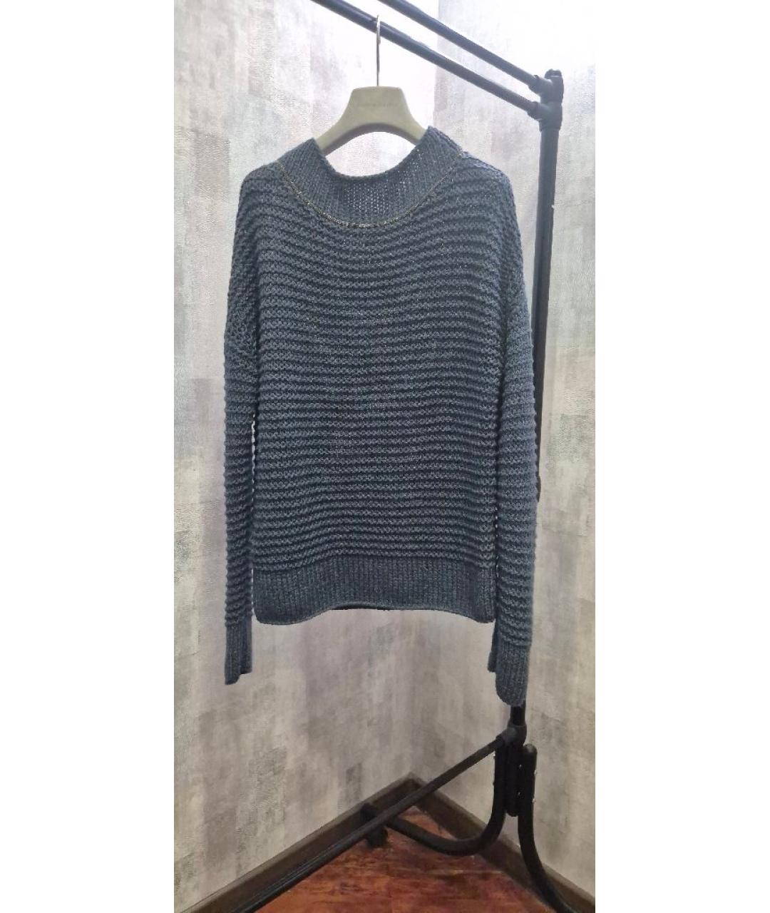FABIANA FILIPPI Темно-синий шерстяной джемпер / свитер, фото 7