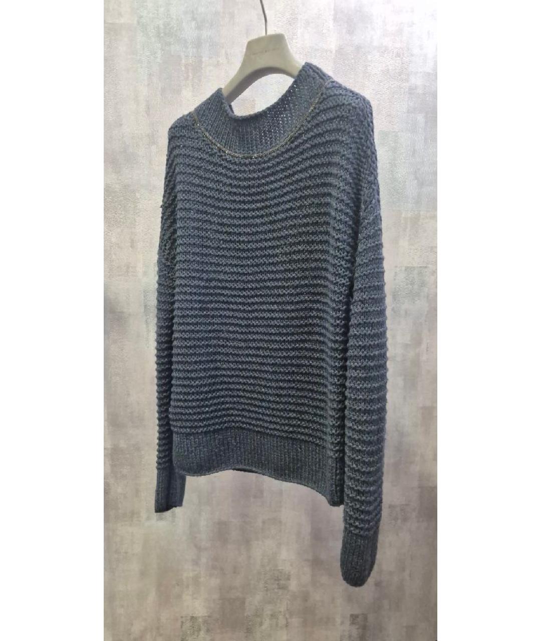 FABIANA FILIPPI Темно-синий шерстяной джемпер / свитер, фото 3