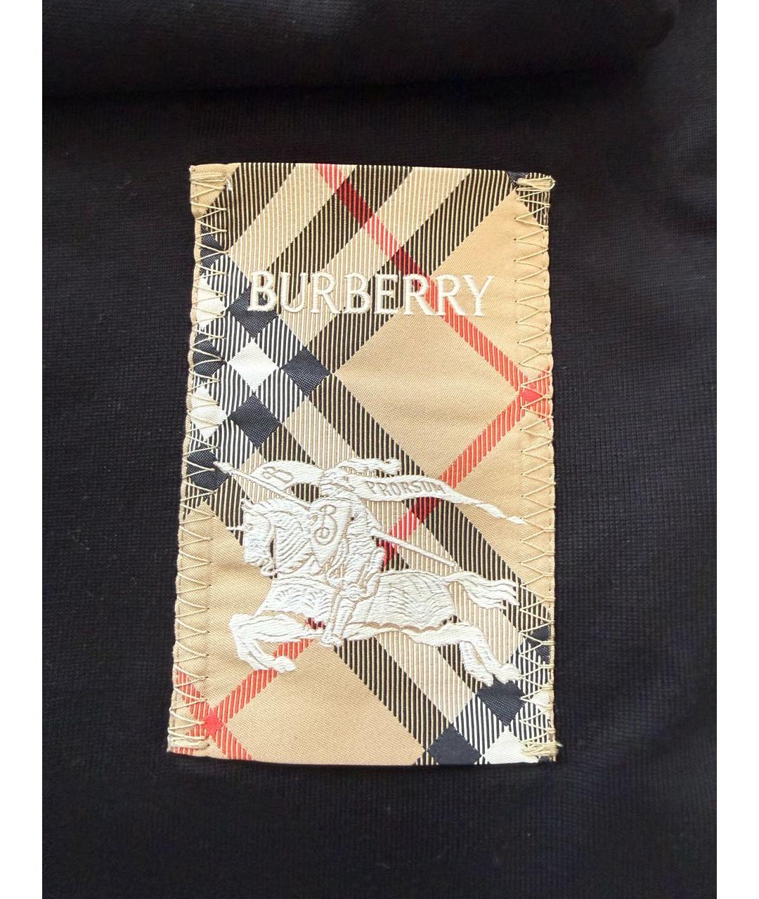 BURBERRY Черная хлопковая футболка, фото 4