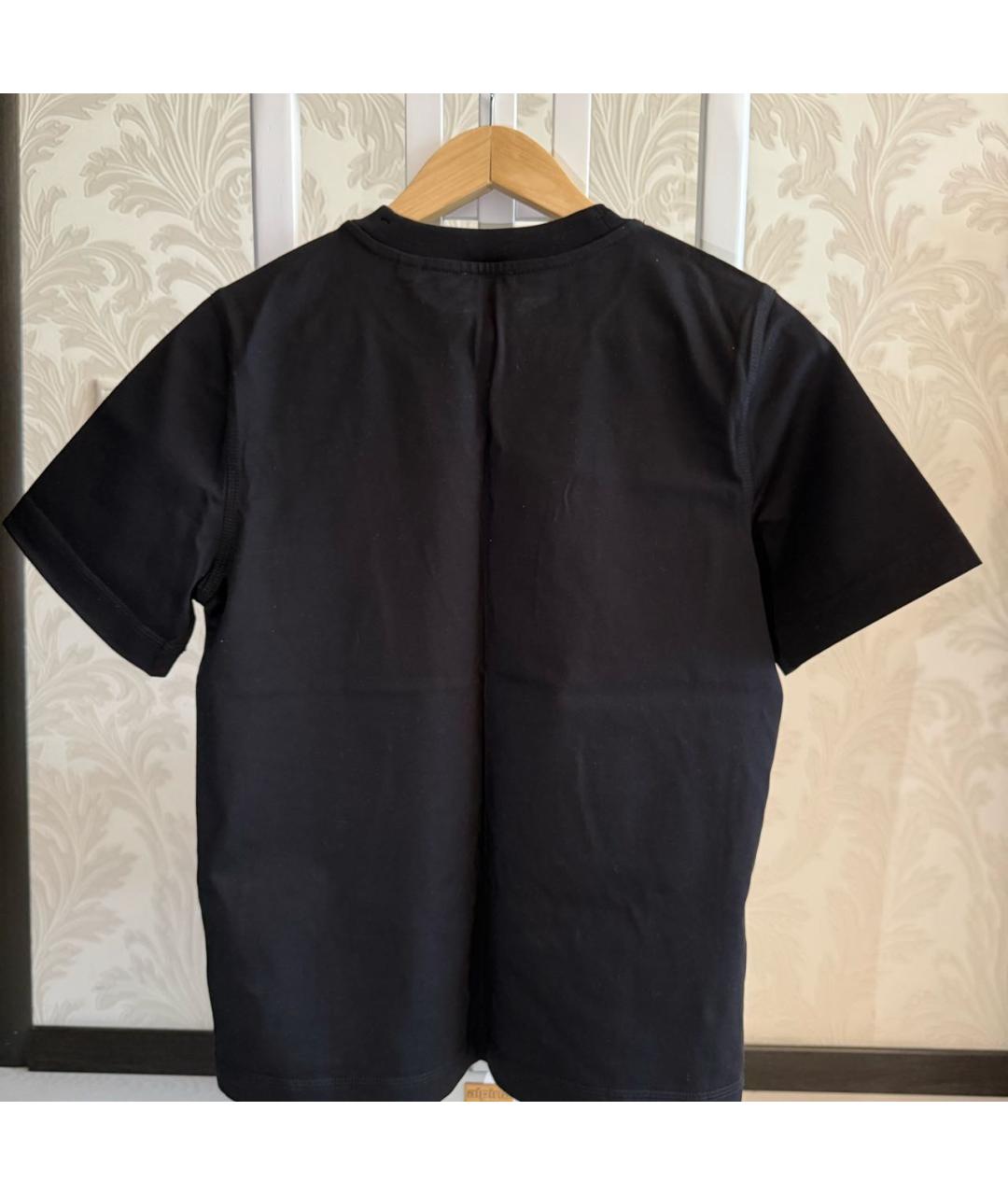 BURBERRY Черная хлопковая футболка, фото 2