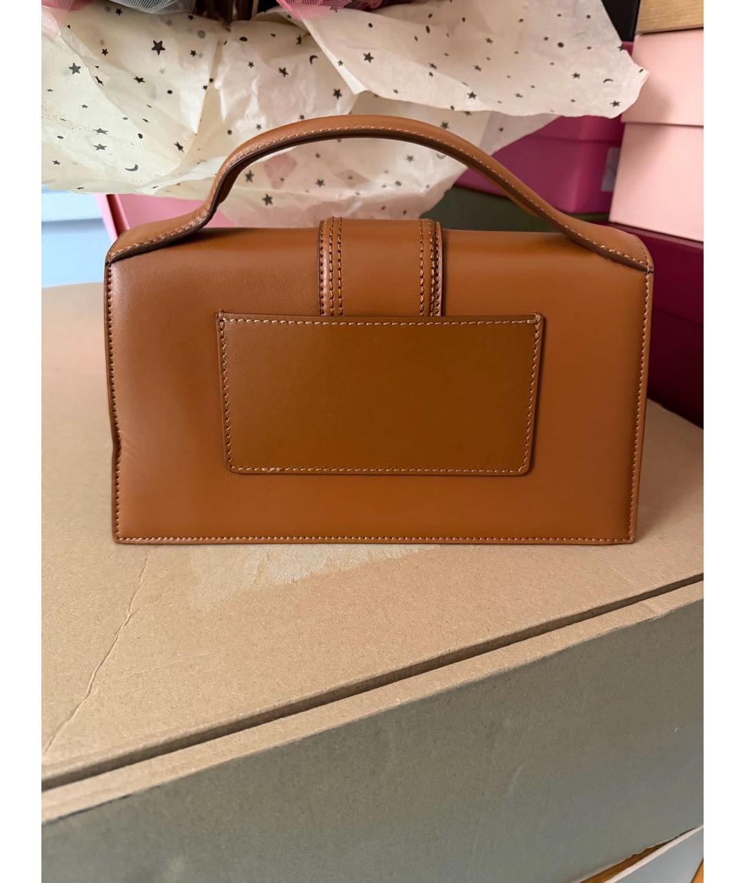 JACQUEMUS Коричневая кожаная сумка через плечо, фото 4