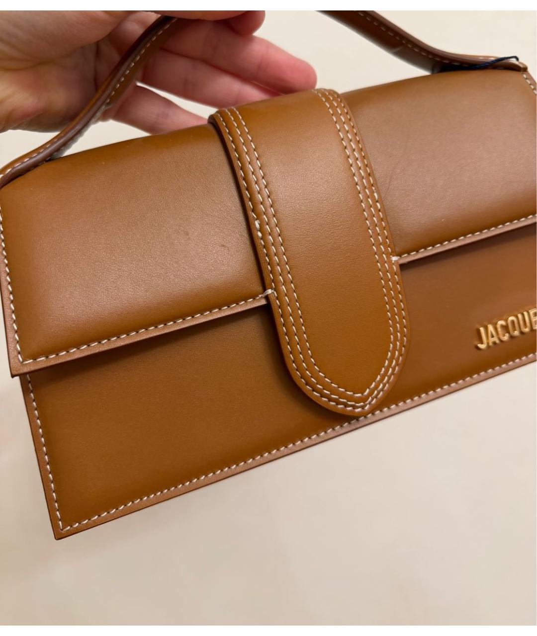 JACQUEMUS Коричневая кожаная сумка через плечо, фото 3