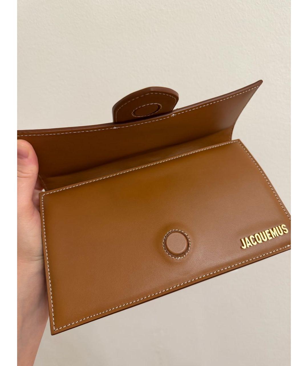 JACQUEMUS Коричневая кожаная сумка через плечо, фото 8