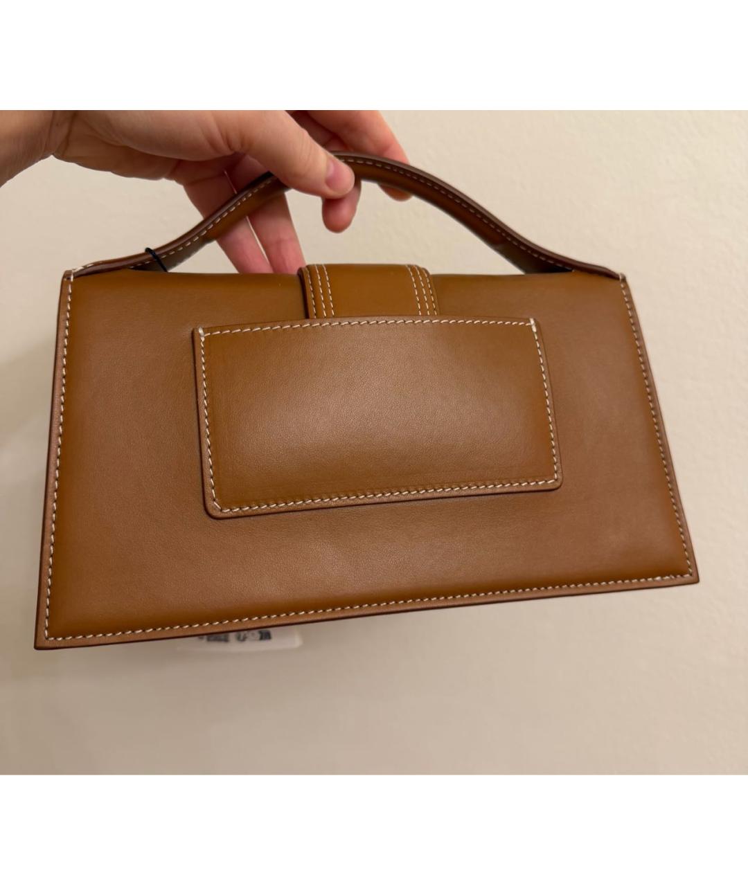 JACQUEMUS Коричневая кожаная сумка через плечо, фото 7