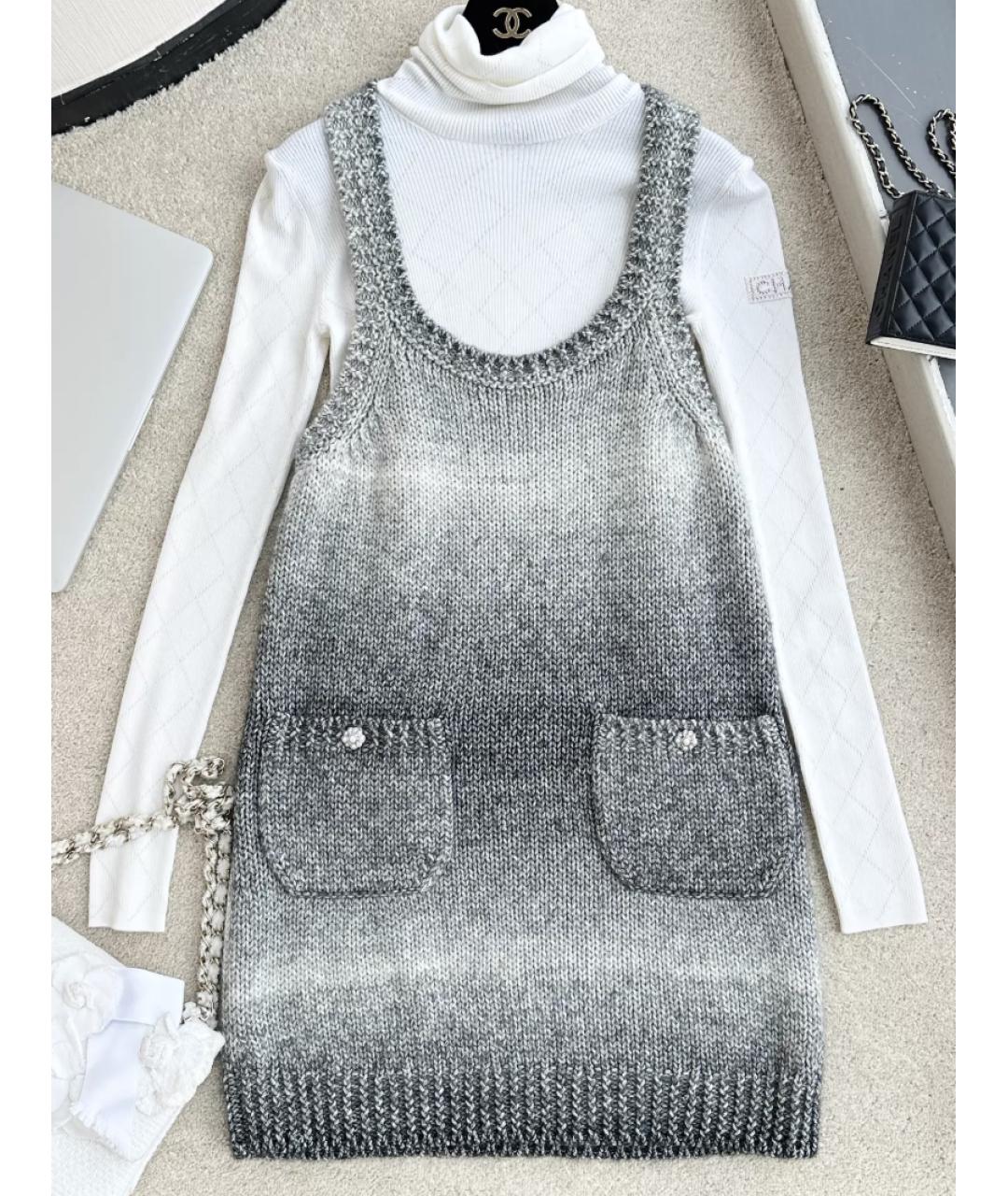 CHANEL Серое повседневное платье, фото 7