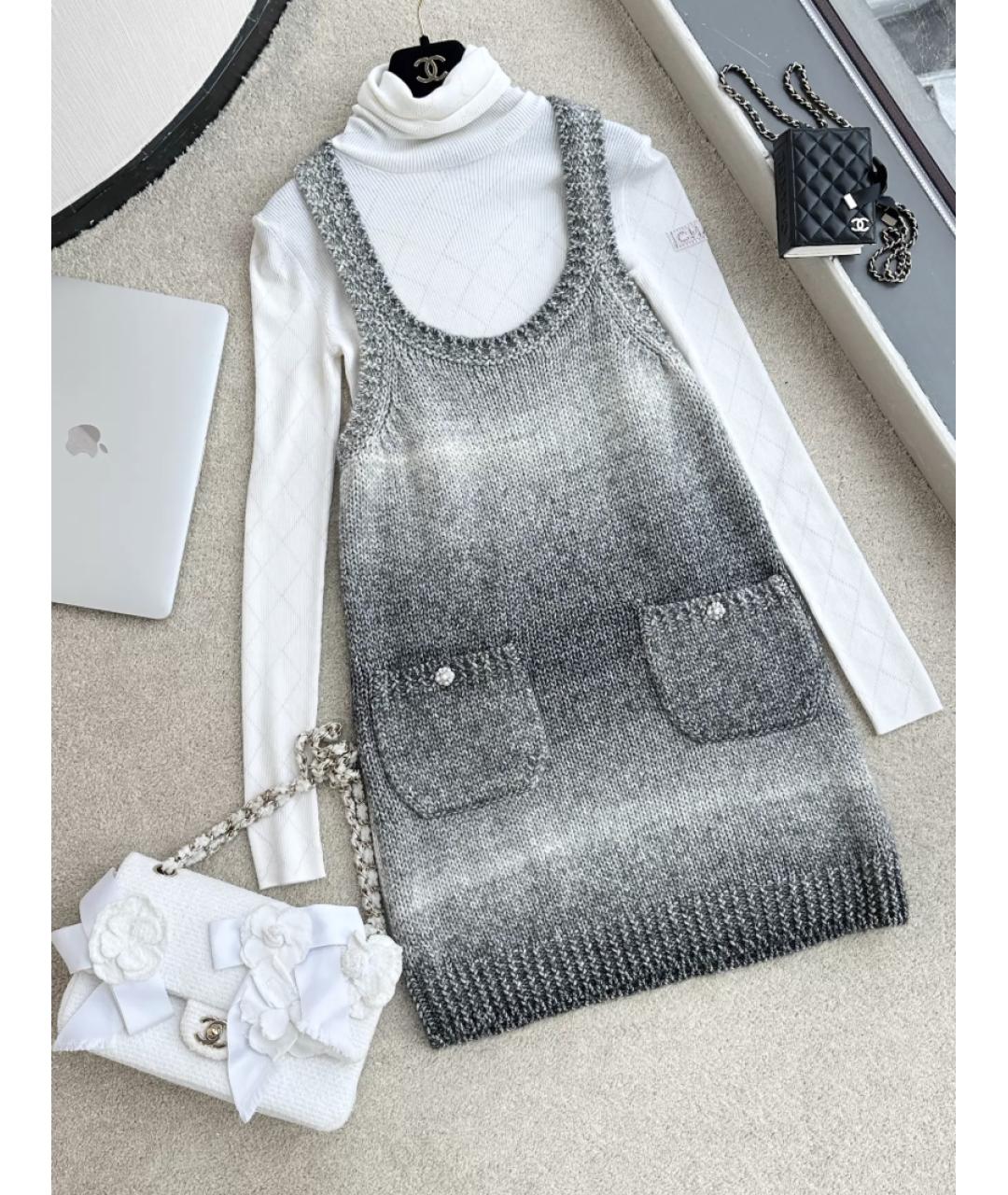 CHANEL Серое повседневное платье, фото 2