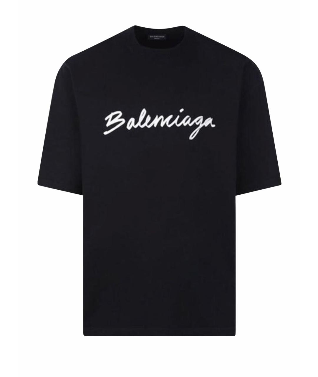 BALENCIAGA Черная хлопковая футболка, фото 1