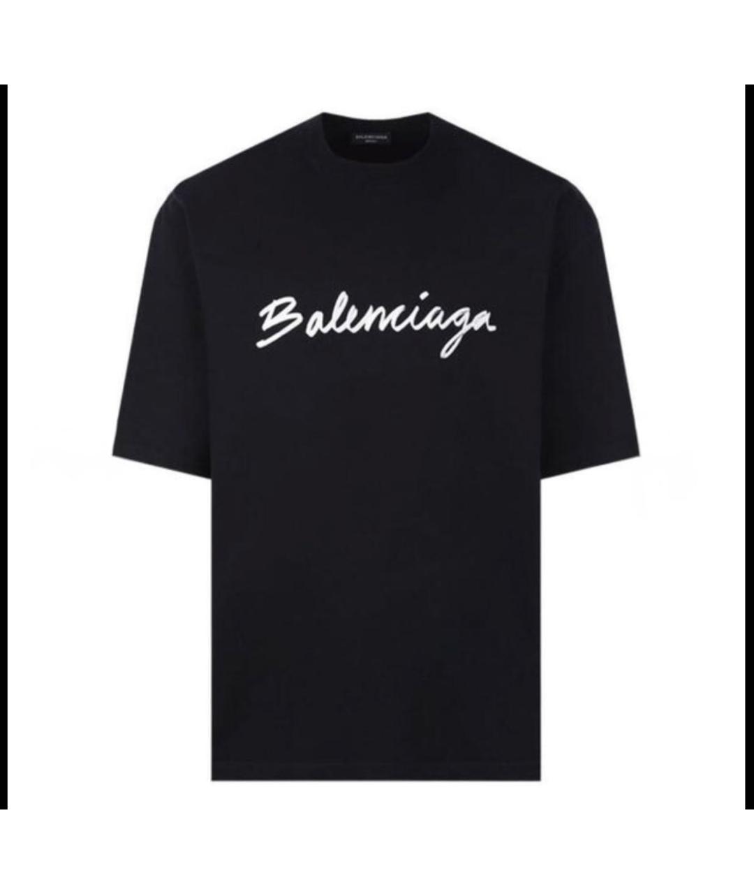 BALENCIAGA Черная хлопковая футболка, фото 8