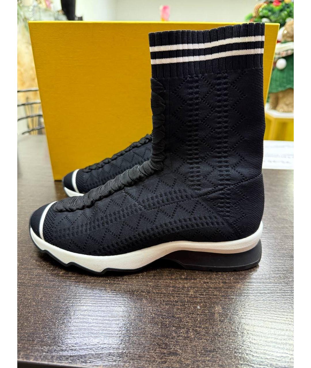 FENDI Черные кроссовки, фото 4