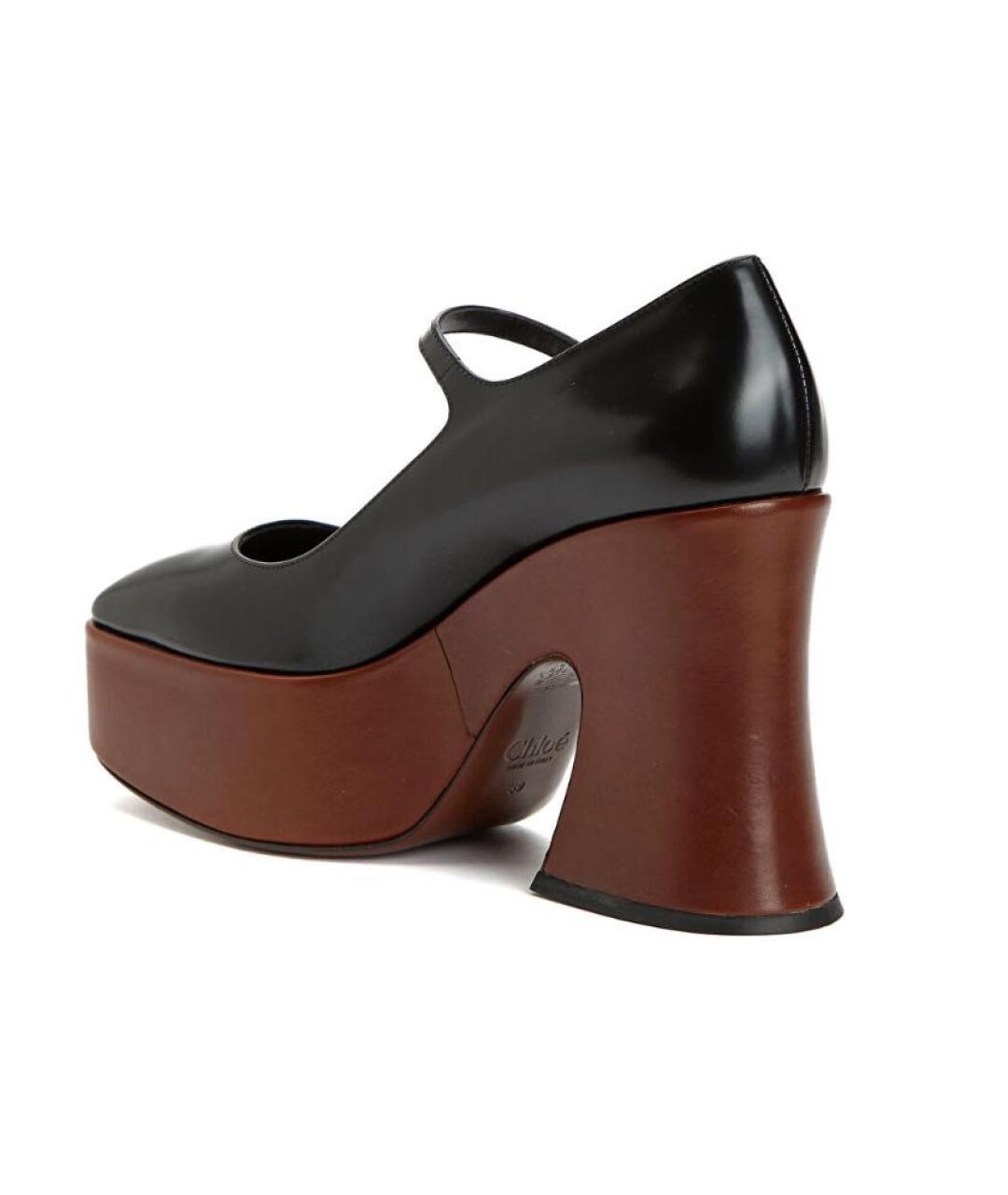 CHLOE Черные кожаные туфли, фото 4